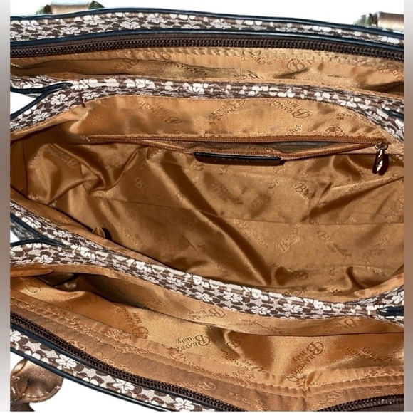 BRANGIO Italy Laser Cut Large Leather Satchel/X-body Bag - EUC - Picture 3 of 8